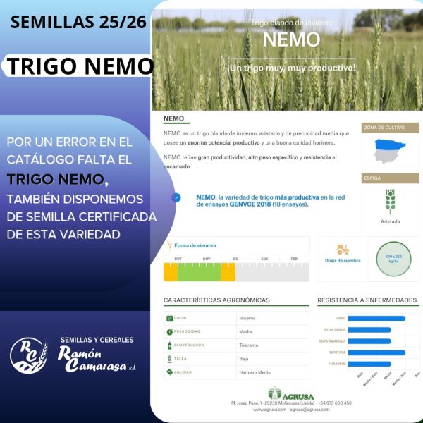 ERROR EN CATALOGO DE SEMILLA 2025